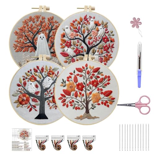 Halloween Handstickerei-Kit - Handwerk für Anfänger, Nadeln und Faden, Heimdekorationszubehör Kunst weiblich begeisterte Kunst weiblich von Generisch