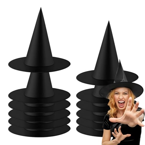 Halloween Hexenhut - Spitzer Hut -Set, Cosplay -Zubehör | 12pcs Frauenkostümhüte Für Halloween-Partys, Gruselige Saison-Kleider Halloween Hexenhut - Spitzer Hut -Set, Cosplay -Zubehör | 12pcs Frauenkostümhüte Für Halloween-Partys, Gruselige Saison-Kleider von Generisch