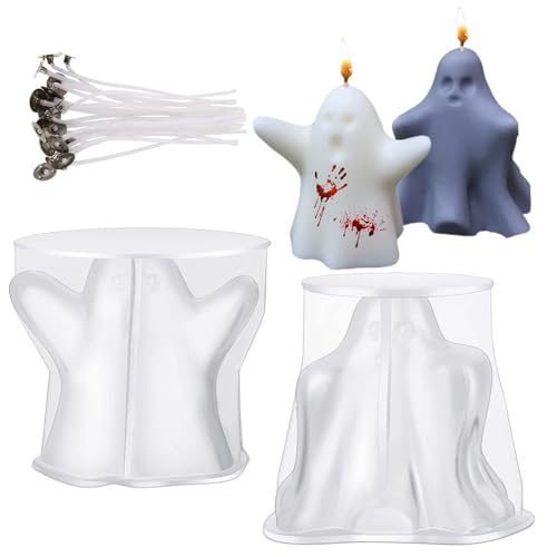 Halloween- -Kerzenform – Silikonform zur Herstellung von Kerzen in Form eines Geistes, Epoxid-Set | Halloween-Kerzenformen für Wachs, Seife, Kunsthandwerk aus Harz inkl Halloween- -Kerzenform – Silikonform zur Herstellung von Kerzen in Form eines Geistes, Epoxid-Set | Halloween-Kerzenformen für Wachs, Seife, Kunsthandwerk aus Harz inkl von Generisch