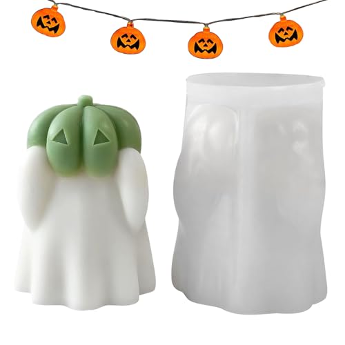 Halloween Kerzenformen,Form Für Epoxidharz | Kürbis Geist Form Für Kerzenwachs Beton Gips Epoxidharz Handwerk von Generisch