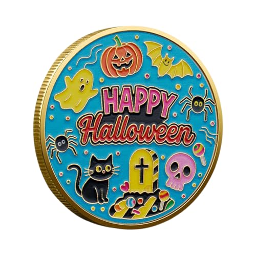 Halloween-Münze - Kürbis-Souvenir-Gedenkmünze, Sammlerstück, Saisonale Festdekoration, Partygeschenke, Souvenir Für Männer, Frauen, Familie, Vater, Mutter, Freunde | Einzigartige Halloween Andenken Mü von Generisch