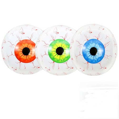 Halloween Party Deko Luftballons,Halloween-Deko Outdoor/Indoor,4D Kürbis Und Augapfel Folienballon,Für Geburtstags Dekos, Horror Party Supplies，55CM（3 Stück） von Generisch