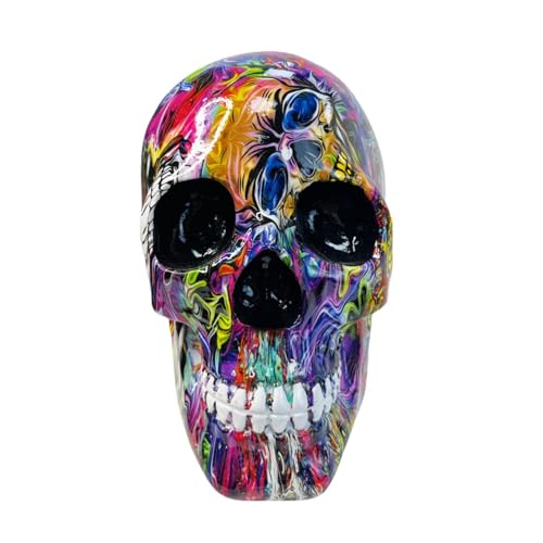 Halloween-Party-Dekoration, Halloween-Transferdruck, Ornamente, Party-Dekorationen, Kunstharz, Handwerk, Ornamente, Muster, gedruckt zufällig verteilte Skelette (A,17 x 14 x 11 cm) von Generisch
