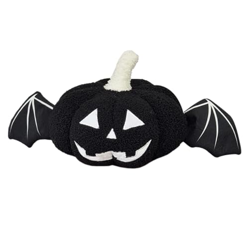 Halloween Plüsch Kürbis Puppe - Dekoratives Plüschtier mit hochbelastbarer Füllung und hautfreundlichem Plüschstoff, geeignet für Sofa, Schlafzimmer und Kinderzimmer Dekoration (Schwarz) von Generisch