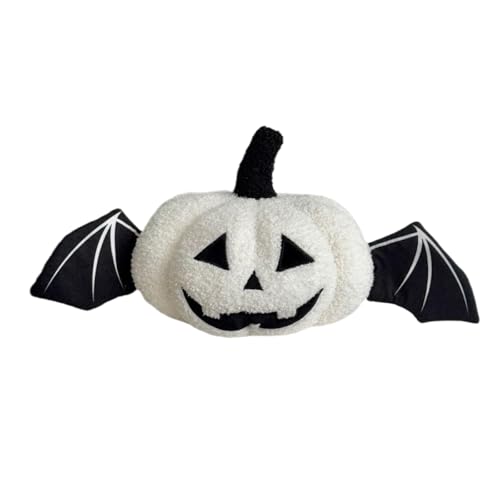 Halloween Plüsch Kürbis Puppe - Dekoratives Plüschtier mit hochbelastbarer Füllung und hautfreundlichem Plüschstoff, geeignet für Sofa, Schlafzimmer und Kinderzimmer Dekoration (Weiß) von Generisch