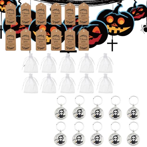 Halloween Schlüsselanhänger - 12 Stück Gothic Deko Für Halloween - Niedliche Anhänger Für Party Rucksäcke Schule Geburtstag Taschen Deko von Generisch