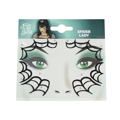 Halloween Schminke,Edelsteine Temporäre Glitzer Schmucksteine Strass Gesicht Juwelen Kristalle Strasssteine für Musikkarneval, Make-up (Black, One Size) von Generisch