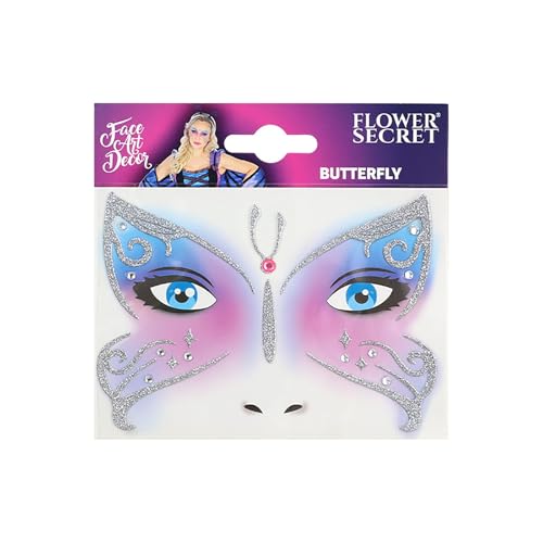 Halloween Schminke,Edelsteine Temporäre Glitzer Schmucksteine Strass Gesicht Juwelen Kristalle Strasssteine für Musikkarneval, Make-up (Purple, One Size) von Generisch
