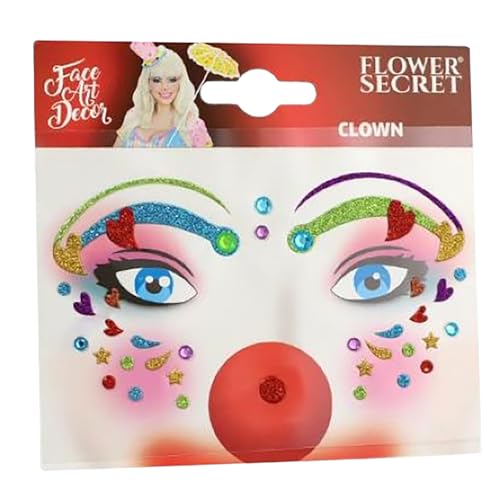 Halloween Schminke,Edelsteine Temporäre Glitzer Schmucksteine Strass Gesicht Juwelen Kristalle Strasssteine für Musikkarneval, Make-up (Red, One Size) von Generisch