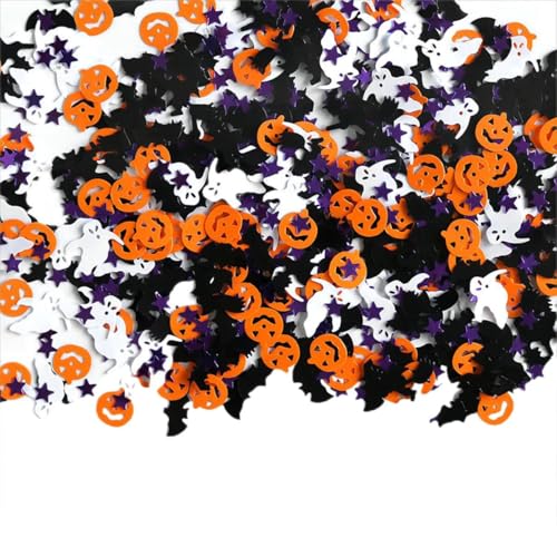 Halloween-Spielzeug, Halloween-Party-Konfetti, Fledermäuse, Hexenform, Glitzer, Metallic-Folie, Tischstreuung, Konfetti für Dekorationen, Kürbis-Party-Sets (C, 10 x 9 x 1 cm) von Generisch