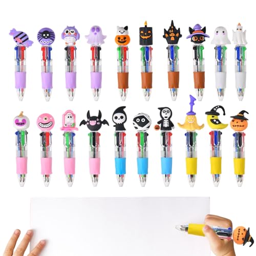 Halloween Stifte | 20 Stücke Flüssig Schreibender Stift Kürbisse Hexen | schnelltrocknend 4-Farben niedlich ergonomisch Halloween Schreibwaren für Schule, Geschäft, Studium, Lehrer und Halloween Stifte | 20 Stücke Flüssig Schreibender Stift Kürbisse Hexen | schnelltrocknend 4-Farben niedlich ergonomisch Halloween Schreibwaren für Schule, Geschäft, Studium, Lehrer und von Generisch