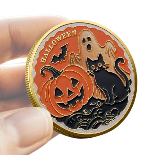 Halloween Stück - Metall -Gedenkherausforderung | Souvenirsammlung Einzigartiges Geschenk Für Familie, Freunde Frauen Erwachsene Medaillon Objektmedaillion, Sammlerzubehör Themenparty -Dekoration Hall Halloween Stück - Metall -Gedenkherausforderung | Souvenirsammlung Einzigartiges Geschenk Für Familie, Freunde Frauen Erwachsene Medaillon Objektmedaillion, Sammlerzubehör Themenparty -Dekoration Hall von Generisch