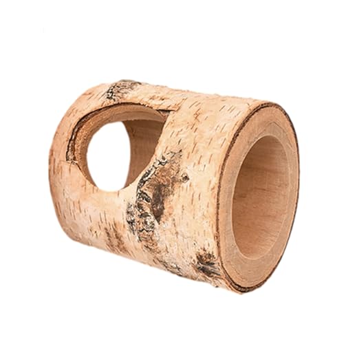 Hamster Tunnelholz - natürlicher Birkenholzbaumlöcher, natürlicher Hamstertunnel | Trainingsrohrkauenspielzeug, Hamster -Spieltunnel, Waldhöhle Tree Tunnel Tunnel -Röhrchen für kleine Tiere von Generisch