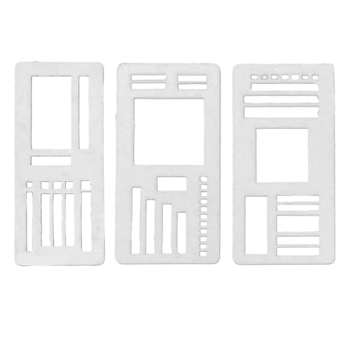 Handgefertigte Flexible Datensatzvorlage | 13.4x5.8cm Journaling Supplies | Journal Bistcils Kit | 3 Stücke Zeichnen Schablone Set Für Stifte, Highlighters & Gel -Stifte | Kreative Werkzeuge Für Kugel von Generisch