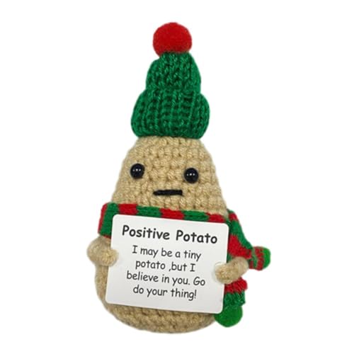 Handgefertigte Häkelpuppe, gehäkeltes Geschenk, emotionale Unterstützung, Kartoffel mit positiver Karte, Stress-Desktop-Dekorationen, Karte, Reliev Handgefertigte Häkelpuppe, gehäkeltes Geschenk, emotionale Unterstützung, Kartoffel mit positiver Karte, Stress-Desktop-Dekorationen, Karte, Reliev von Generisch