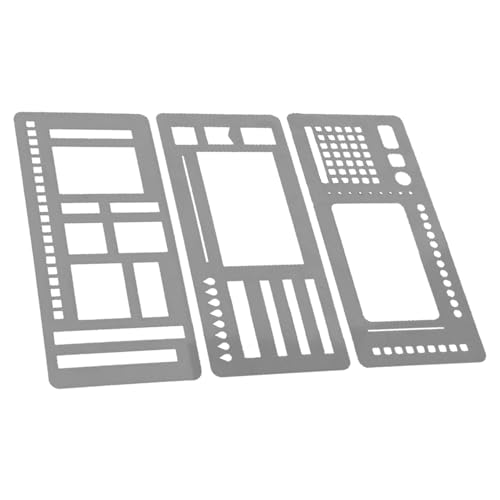 Handgefertigte flexible Aufzeichnungsvorlage, Planer-Schablonen-Set, 3er-Pack, Bullet Journaling-Schablone für 5 mm Punktraster, Zeichen- und Schriftvorlagen für Tagebuch, Kalender und Bastelbedarf (B Handgefertigte flexible Aufzeichnungsvorlage, Planer-Schablonen-Set, 3er-Pack, Bullet Journaling-Schablone für 5 mm Punktraster, Zeichen- und Schriftvorlagen für Tagebuch, Kalender und Bastelbedarf (B von Generisch