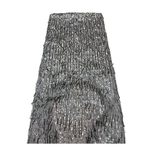 Handgefertigter afrikanischer Spitzenstoff mit Perlen aus französischer nigerianischer Spitze, Abendkleid, Partykleid Handgefertigter afrikanischer Spitzenstoff mit Perlen aus französischer nigerianischer Spitze, Abendkleid, Partykleid von Generisch