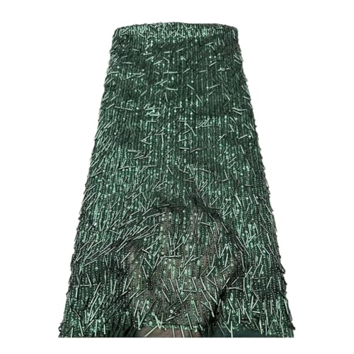 Handgefertigter afrikanischer Spitzenstoff mit Perlen aus französischer nigerianischer Spitze, Abendkleid, Partykleid Handgefertigter afrikanischer Spitzenstoff mit Perlen aus französischer nigerianischer Spitze, Abendkleid, Partykleid von Generisch