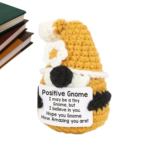 Handgefertigter gestrickter – 9 x 6 cm Häkelkarte, inspirierende Karte, kleine Zwergenfigur, Tischdekoration, "Ich glaube an dich", weiches Plüschtier für Sofa, Nachttisch, Tisch, Büro und als Handgefertigter gestrickter – 9 x 6 cm Häkelkarte, inspirierende Karte, kleine Zwergenfigur, Tischdekoration, "Ich glaube an dich", weiches Plüschtier für Sofa, Nachttisch, Tisch, Büro und als von Generisch