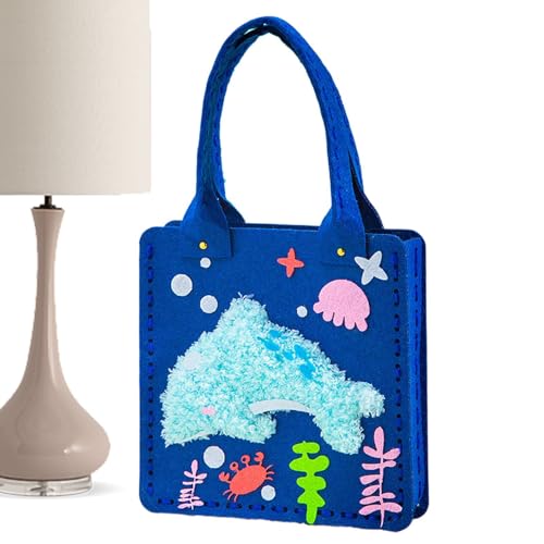 Handgefertigtes Kindertaschen-Set – Cartoon-Filz-Tragetasche, buntes Kinder-Nähset, leichte Garntasche, handgefertigtes Projektzubehör für Zuhause, Schule, Klassenzimmer, Spielzeit von Generisch