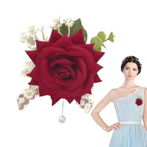 Handgelenk-Corsage Blumen, Hochzeits-Corsage Boutonniere | Verstellbare Corsage Boutonniere für Hochzeiten - Wiederverwendbare tragbare Handgelenkblumen, Blumenboutonniere für Zeremonien, Jubiläen von Generisch