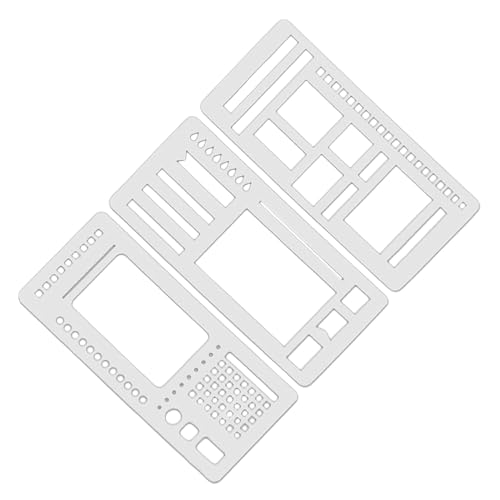 Handgemachte Flexible Record Schablone, Planner Stencil Set für DOT -Punktgitter-Journale, Wiederverwendbare Schablonen, Kästchen und Linien, Kompatibel mit Coil-, Disc- und Ringbindung, 3 -Set Von. von Generisch