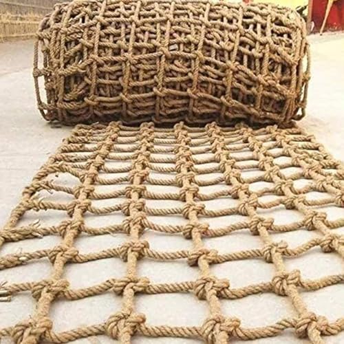 Handgewebtes natürliches Juteseil – Kletternetz für Kinder, Spielplatz, Zaun, Garten, Pflanzenschutz, anpassbare Größe 4 x 4 m (16 mm Netz) von Generisch