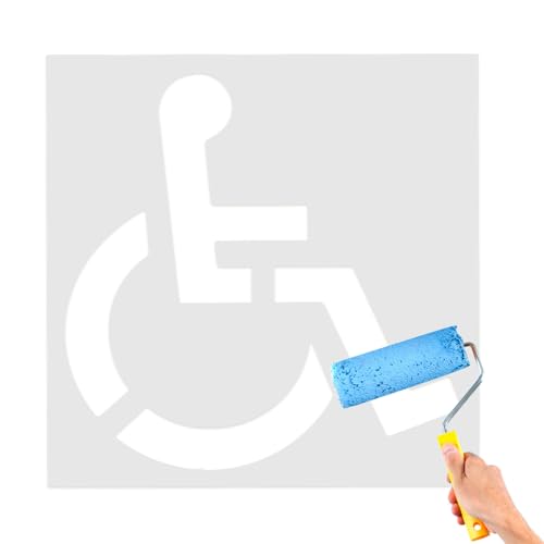 Handicap Parkschablone, Wiederverwendbare Silikon-Parkplatz-Schablonen, Gehweg-Malwerkzeug, faltbares flexibles Design, vielseitige Anwendung, Blau, für Zugänglichkeitsmarkierung, Straßen, von Generisch