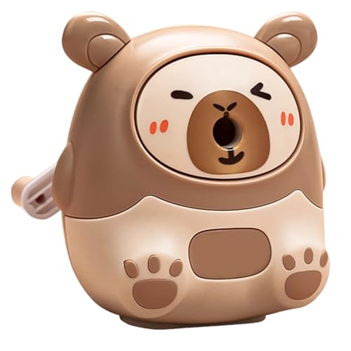 Handlicher Bleistiftspitzer Für Kinder,Tragbarer Bleistiftspitzer Für Schule | 2-in-1 cartoon schreibtischlampe mit bleistiftspitzer Für Schüler Mädchen (Khaki1) von Generisch