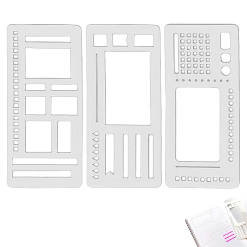 Handmade Flexible Record Template, 3-Pack Planner Stencil Set, Reusable Templates Planner Stencils for Journaling Checklists Boxes Lines & Daily Planning (A) von Generisch