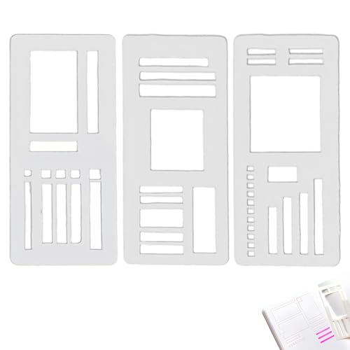 Handmade Flexible Record Template, 3-Pack Planner Stencil Set, Reusable Templates Planner Stencils for Journaling Checklists Boxes Lines & Daily Planning (B) von Generisch