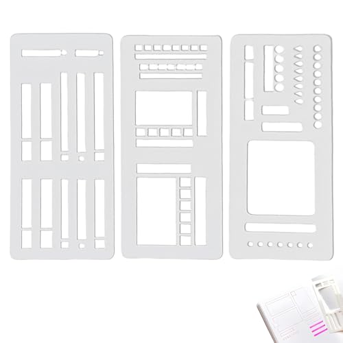 Handmade Flexible Record Template, 3-Pack Planner Stencil Set, Reusable Templates Planner Stencils for Journaling Checklists Boxes Lines & Daily Planning (C) von Generisch