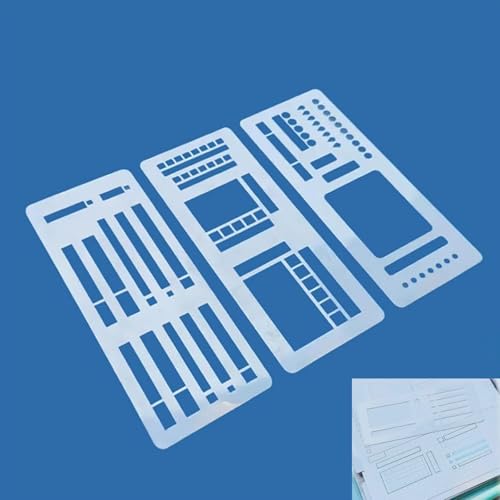 Handmade Flexible Record Template, 3 Pack Reusable Journal Planner Stencils with Drawing and Checklist Templates for Journaling Checklists Boxes Lines & Daily Planning (B) von Generisch