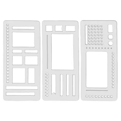 Handmade Flexible Record Template, 3-Pack Reusable Planner Stencils Set for Journaling, Checklists, Boxes & Daily Planning, Compatible with Coils, Discs & Rings, DIY Scrapbooking Supplies (A) von Generisch