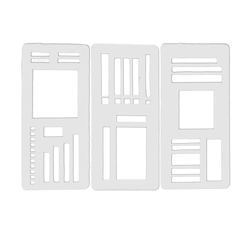 Handmade Flexible Record Template, 3-Pack Reusable Planner Stencils Set for Journaling, Checklists, Boxes & Daily Planning, Compatible with Coils, Discs & Rings, DIY Scrapbooking Supplies (B) von Generisch