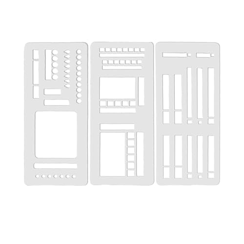 Handmade Flexible Record Template, 3-Pack Reusable Planner Stencils Set for Journaling, Checklists, Boxes & Daily Planning, Compatible with Coils, Discs & Rings, DIY Scrapbooking Supplies (C) von Generisch