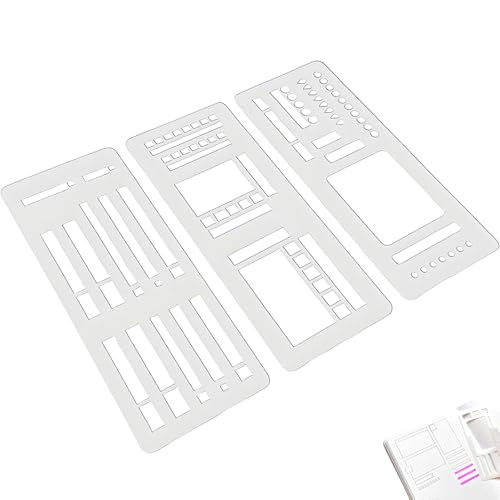 Handmade Flexible Record Template, 3-Pack Reusable Templates Planner Stencils for Journaling, Checklists, Boxes, Lines & Daily Planning (A) von Generisch