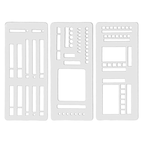 Handmade Flexible Record Template, 3PCS Transparent Planner Stencils Set for Bullet Journaling, Bookmark, Planning, Drawing, Banners, Lines, Lists, Planner Stamps, Habit Tracker, Dot Journal Stencil f Handmade Flexible Record Template, 3PCS Transparent Planner Stencils Set for Bullet Journaling, Bookmark, Planning, Drawing, Banners, Lines, Lists, Planner Stamps, Habit Tracker, Dot Journal Stencil f von Generisch