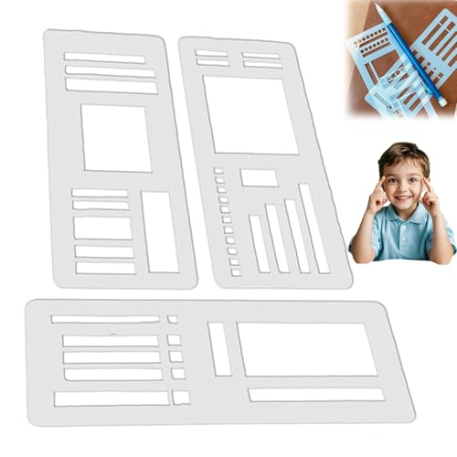 Handmade Flexible Record Template, Flexible Record Template, Planner Stencils Set, Versatile Drawing Templates for Journaling Checklists Boxes Lines & Daily Planning (C) von Generisch