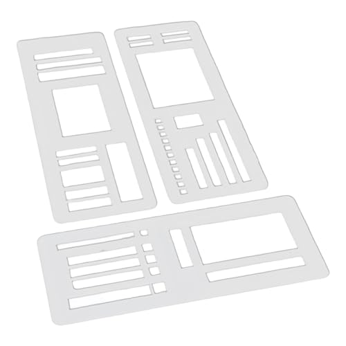 Handmade Flexible Record Template, Planner Stencil Set 3-Pack Reusable Journal Stencils for Dot Grid, Drawing Templates for Checklists, Calendars & Scrapbooking (B) von Generisch