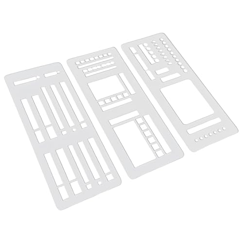 Handmade Flexible Record Template, Planner Stencil Set 3-Pack Reusable Journal Stencils for Dot Grid, Drawing Templates for Checklists, Calendars & Scrapbooking (C) von Generisch