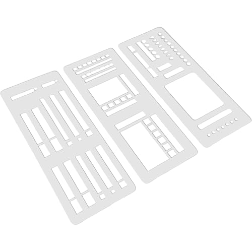 Handmade Flexible Record Template Set, 3 Flexible Journal Stencils for Dot Grid Planners, Reusable Drawing Templates for Checklists, Boxes, Straight Lines (A) von Generisch