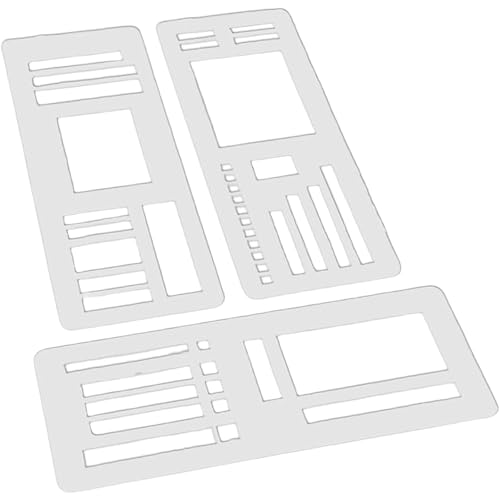 Handmade Flexible Record Template Set, 3 Flexible Journal Stencils for Dot Grid Planners, Reusable Drawing Templates for Checklists, Boxes, Straight Lines (C) von Generisch
