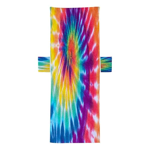 Handtuch für Liegestühle, bunt, batikfarben, weich, schnell trocknend, Chaiselongue-Handtücher, buntes Mikrofaser-Handtuch mit Seitentaschen für drinnen und draußen Handtuch für Liegestühle, bunt, batikfarben, weich, schnell trocknend, Chaiselongue-Handtücher, buntes Mikrofaser-Handtuch mit Seitentaschen für drinnen und draußen von Generisch