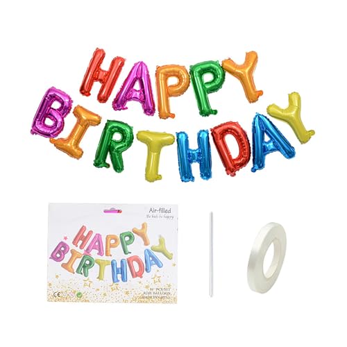 "Happy Birthday"-Ballon-Banner aus Mylar-Folie, Geburtstags-Party-Dekorationen für Kinder und Erwachsene, Party-Dekorationen, wiederverwendbar, umweltfreundlicher Spaß "Happy Birthday"-Ballon-Banner aus Mylar-Folie, Geburtstags-Party-Dekorationen für Kinder und Erwachsene, Party-Dekorationen, wiederverwendbar, umweltfreundlicher Spaß von Generisch