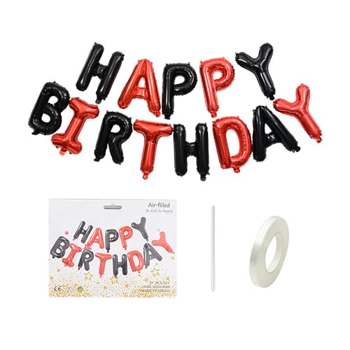 Happy Birthday Ballons Banner Mylar-Folie Buchstaben Schild, Geburtstagsparty-Dekorationen für Kinder und Erwachsene, Party-Dekorationszubehör, wiederverwendbar, umweltfreundlicher Spaß von Generisch