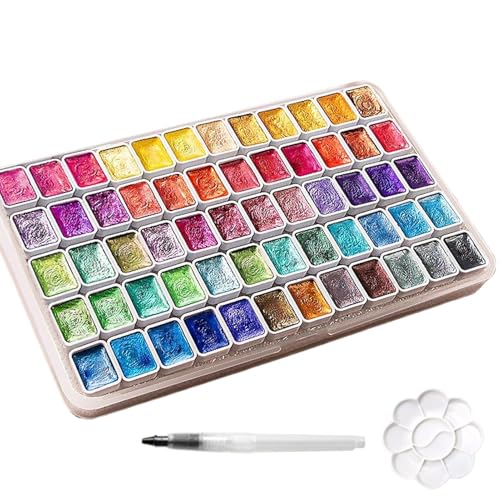 Harz Farbpigmente - Mineralperlen-Pigment - 60 Farben Schimmer Mineral Pigment Set Tragbare Mischpalette für Kunst Einsteiger Dekoration & Nageldesign von Generisch