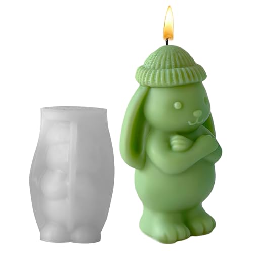 Hasenform – 3D-Silikonform | DIY-Bastelform aus Gips und Kerzenwachs | Wohndeko, Partyveranstaltungen, Kunstlehrer, Feiertagshobbys von Generisch