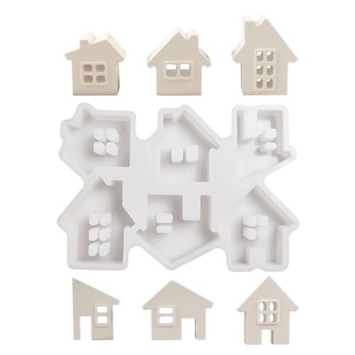 Haus-Silikonform, 2024 Haus-Kerzenformen aus Silikon, Hausguss mit Gipshäusern, lustige Weihnachtshaus-Form-Kerzen-Silikonformen für die Herstellung von Kerzen, Harz, handgefertigter Wachsseife von Generisch