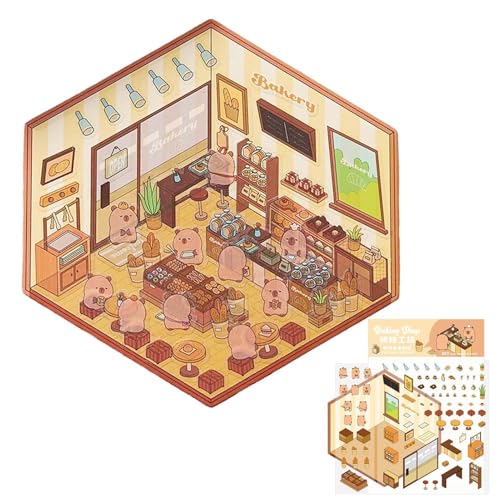 Hausaufkleber, Cartoon-Szenen-Aufkleber, niedliche Aufkleber-Szenen, Kinder-Szenen-Aufkleber-Set für Kinderzimmer, Vorschule von Generisch